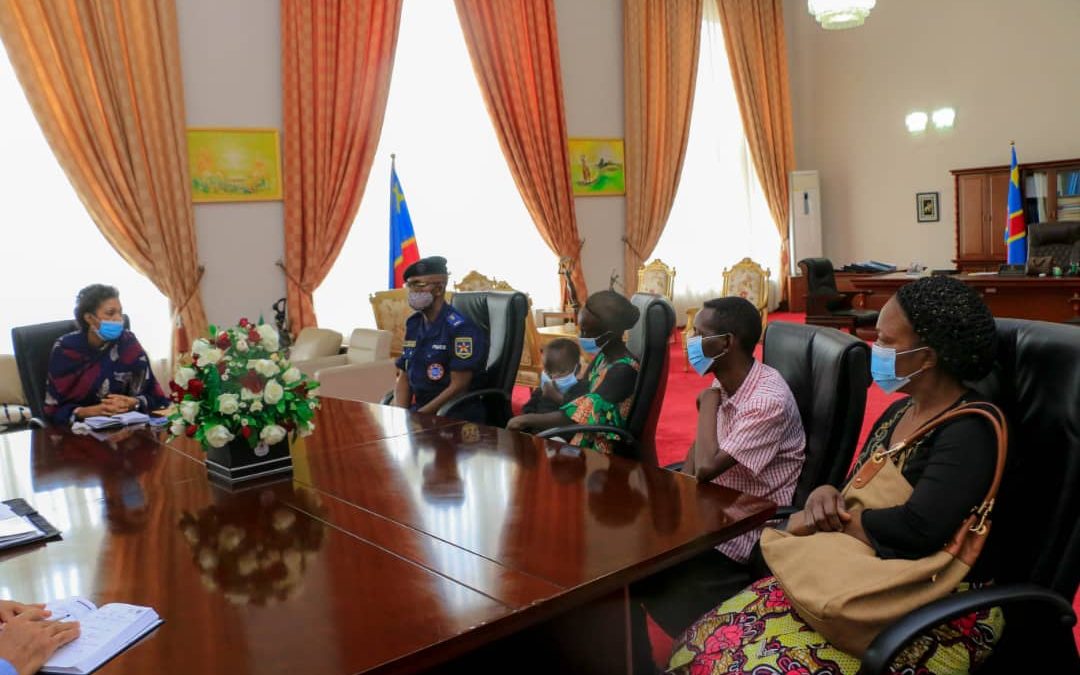 JEANINE MABUNDA LIOKO MEETS FAMILY OF POLICEMAN BRUTALISED BY UDPS