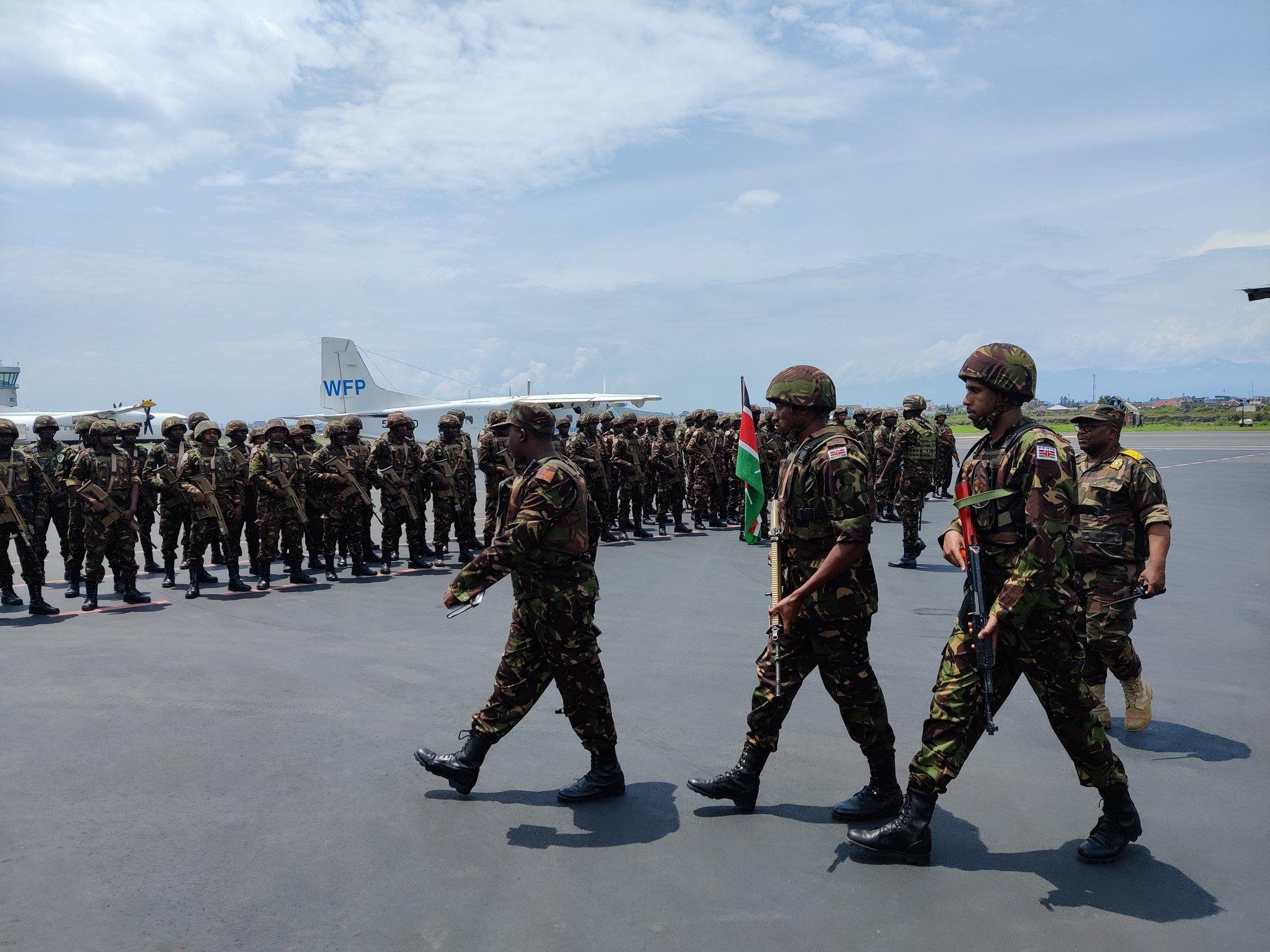 Kenyan troops in Goma