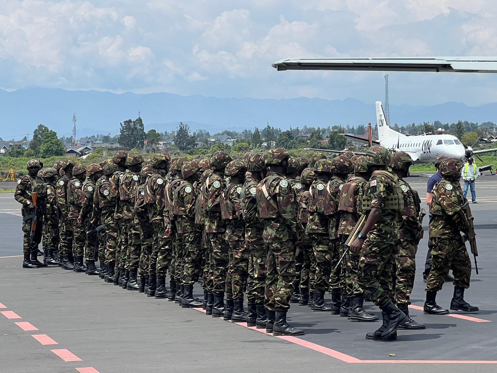 Kenyan troops in Goma