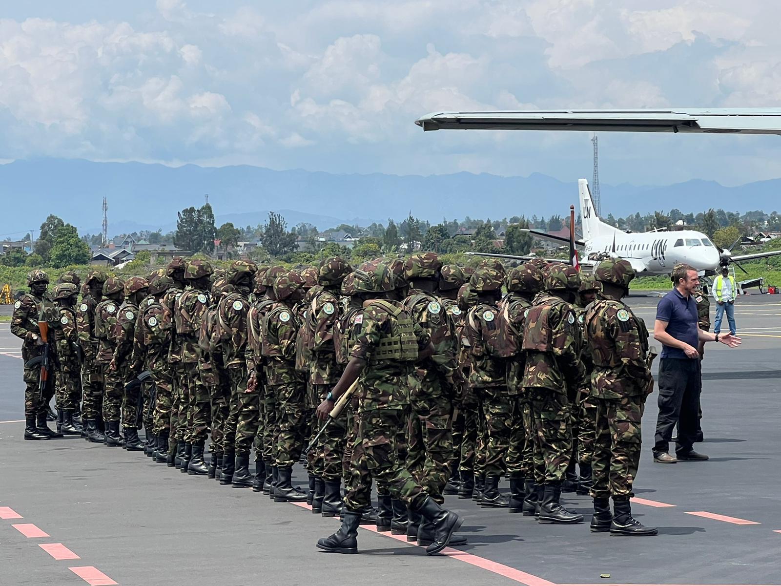 Kenyan troops in Goma