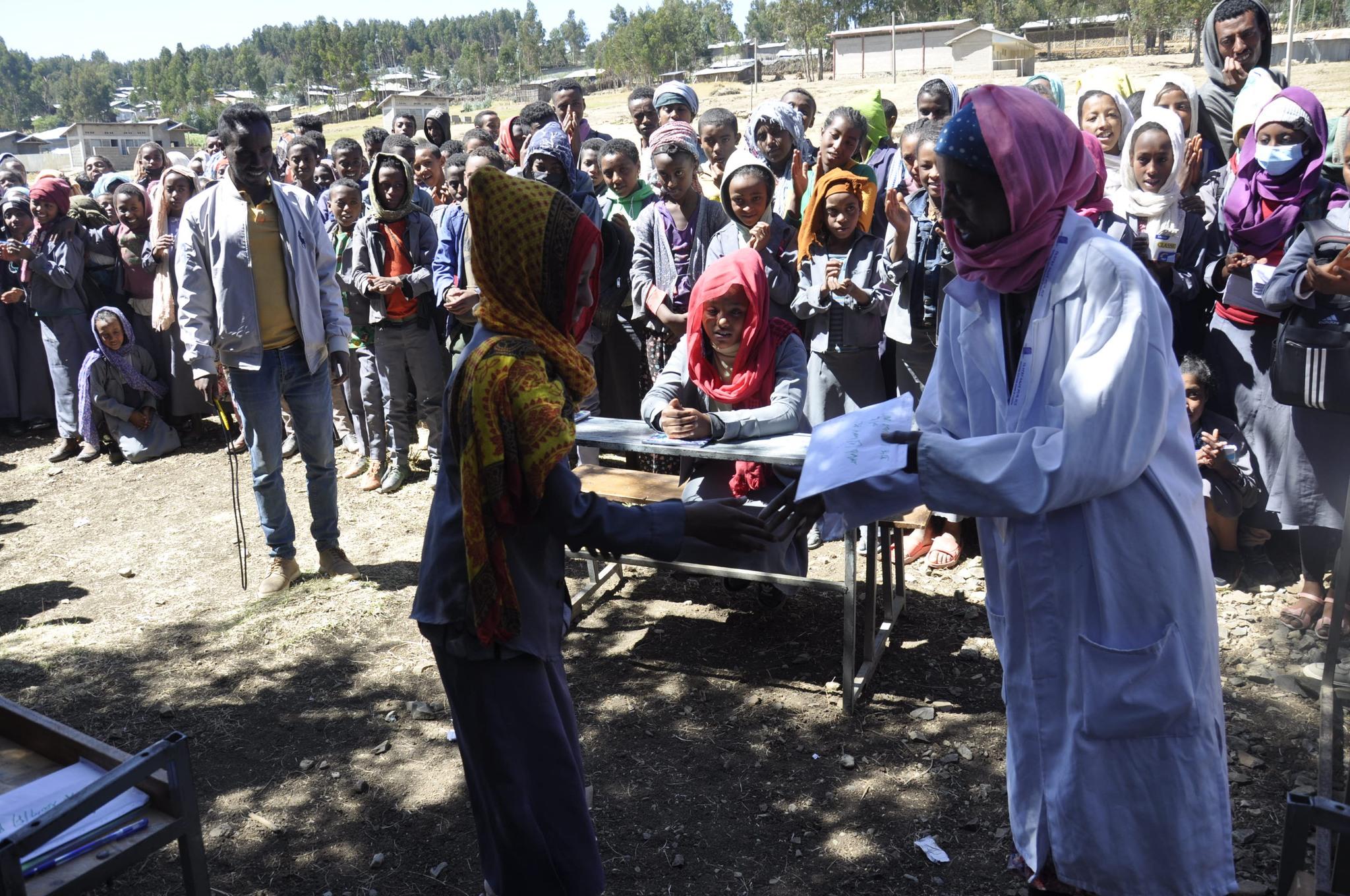 Gishe district administration revenue office held a question and answer competition among students at Kure ber secondary school